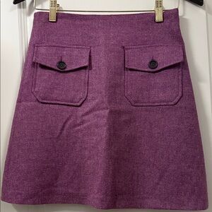 Pink/ Purple Women's Wool Skirt with Pockets